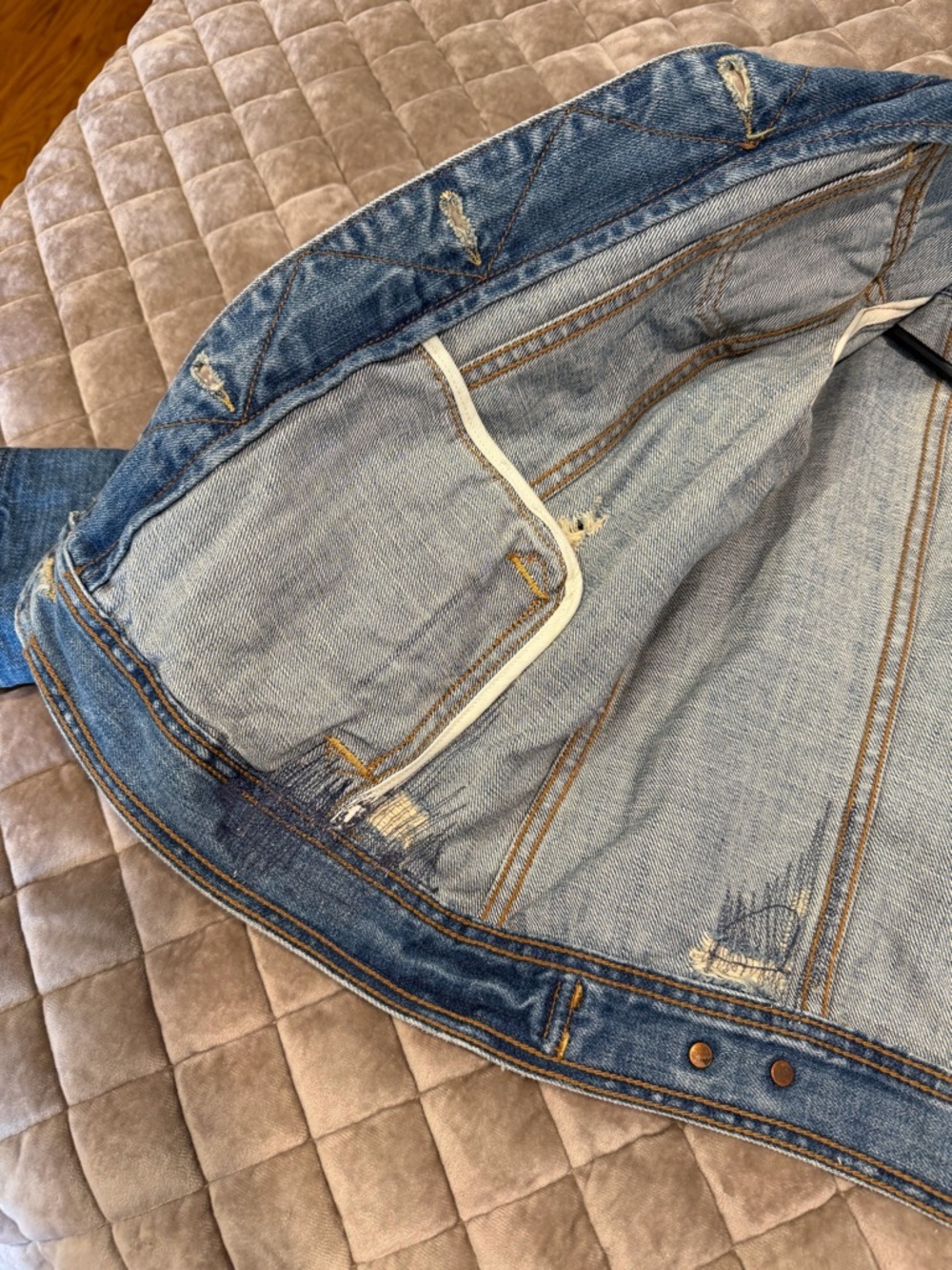 Abercrombie & Fitch Distressed Denim Jacket - Picture 14 of 14